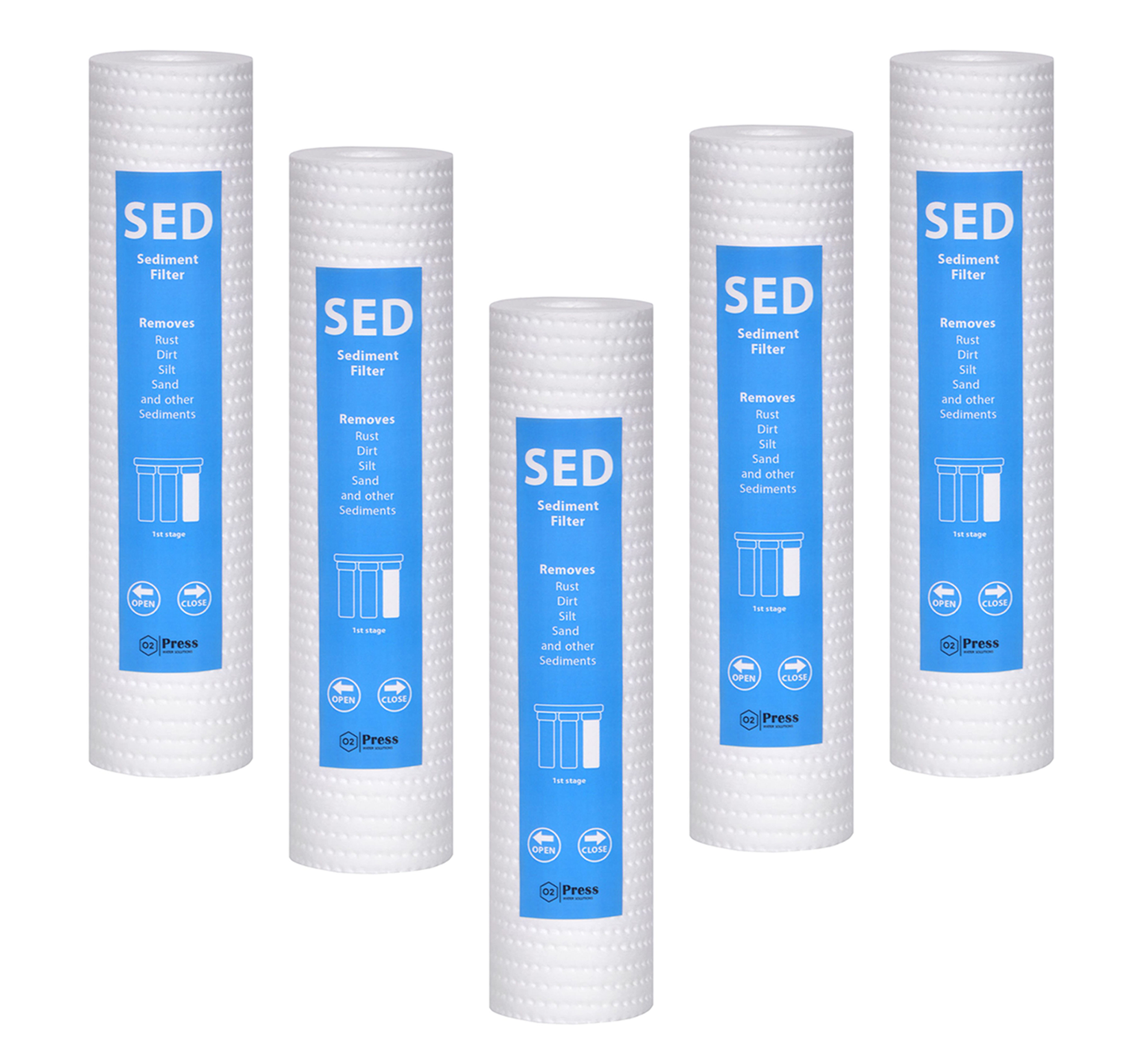 O2press Water Purifier 10 inch PP Spun Filter Candle 100 GM For RO water purifier filter For Technology Ro Water Purifier For All Kind Of RO Water Purifier Pack of 5 Pcs