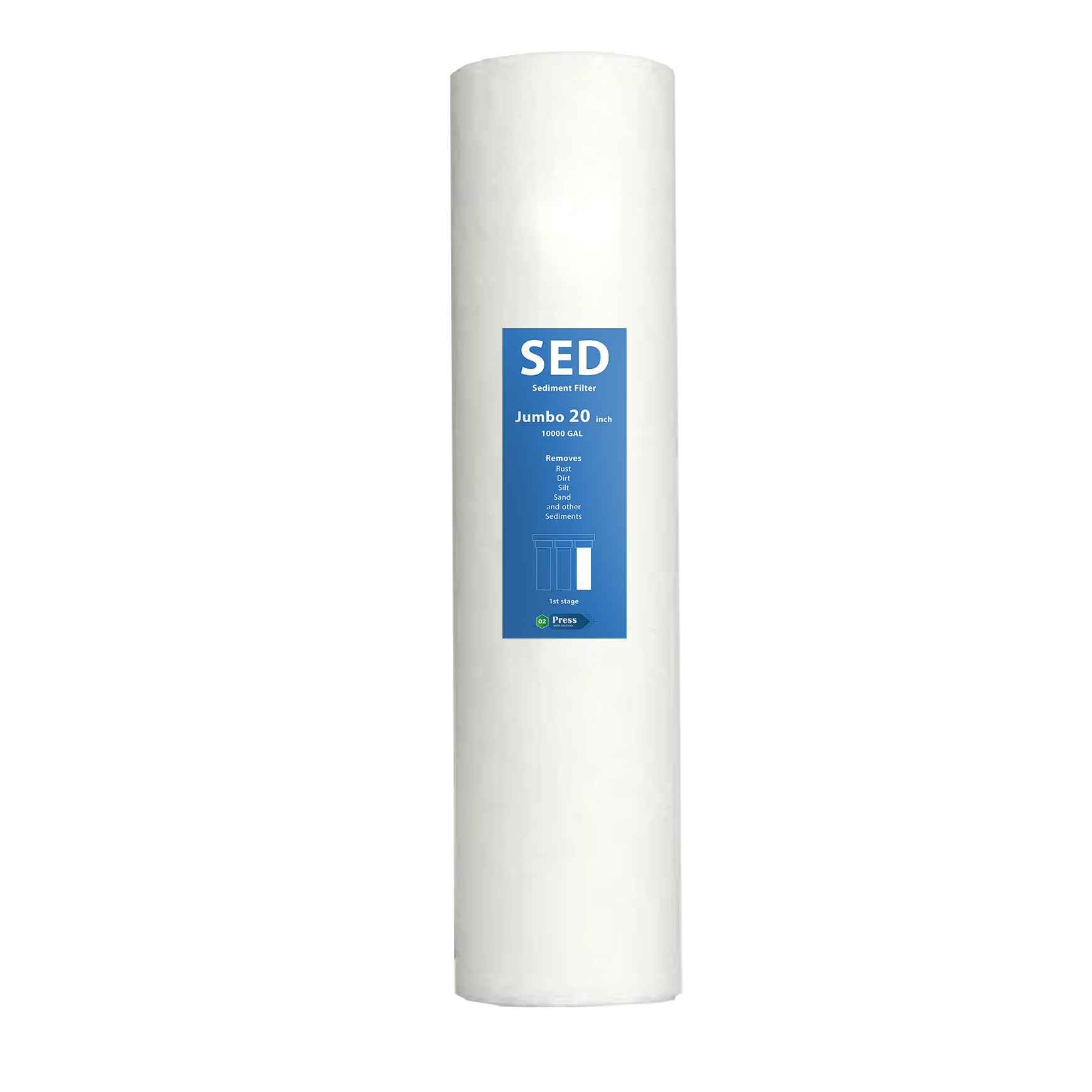 o2 press jumbo spun filter cartridge 20 inch x 4.5 inch OD, 100% virgin pp filter, Use in tank filter/Whole house water filters/commercial ro filter cartridge
