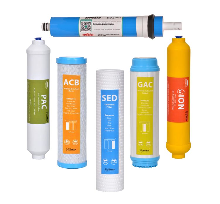 O2Press water purifier filter pack model OP-FP-R6-S set of 6 Pcs