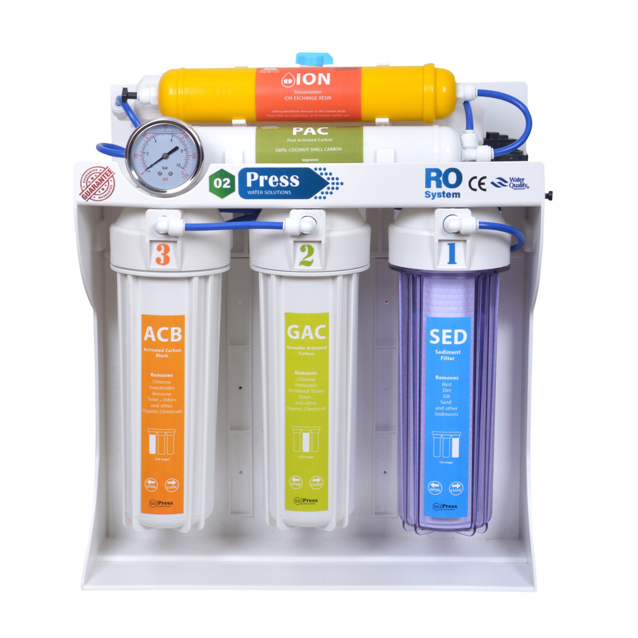 O2press 6-stage water purifier with ion mineral maker unit model O2P-X6