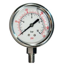 Large oil-filled pressure gauge for home water purifier devices