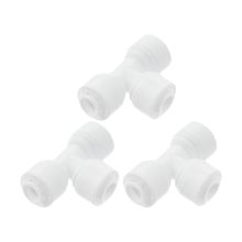 3-way fitting connector for connecting water purifier or refrigerator , model T 1/4 inch pack of 3 pcs